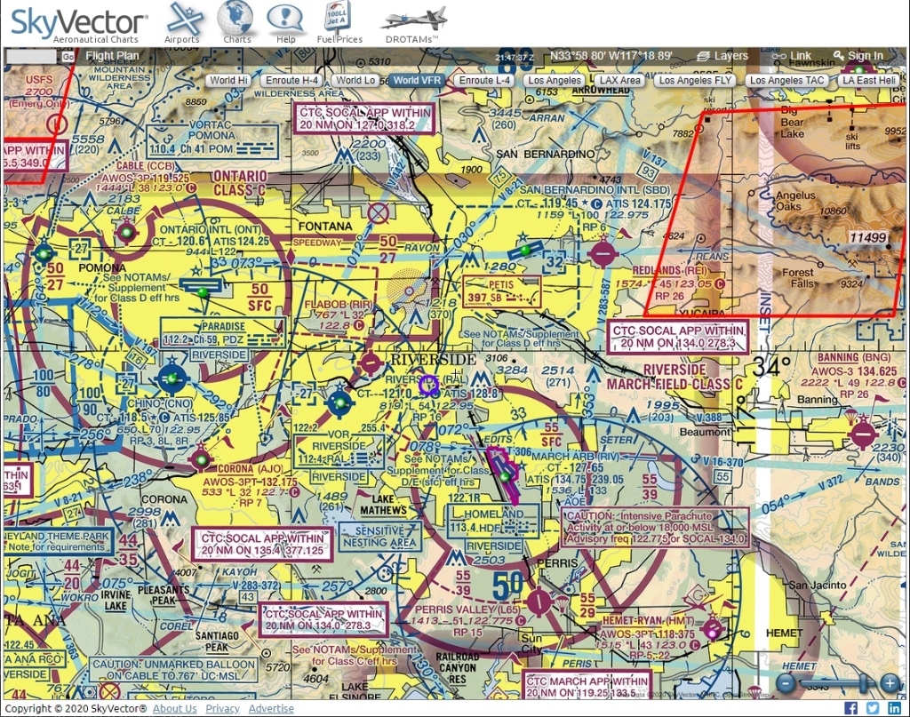 SkyVector - VFR Chart viewer with TFRs