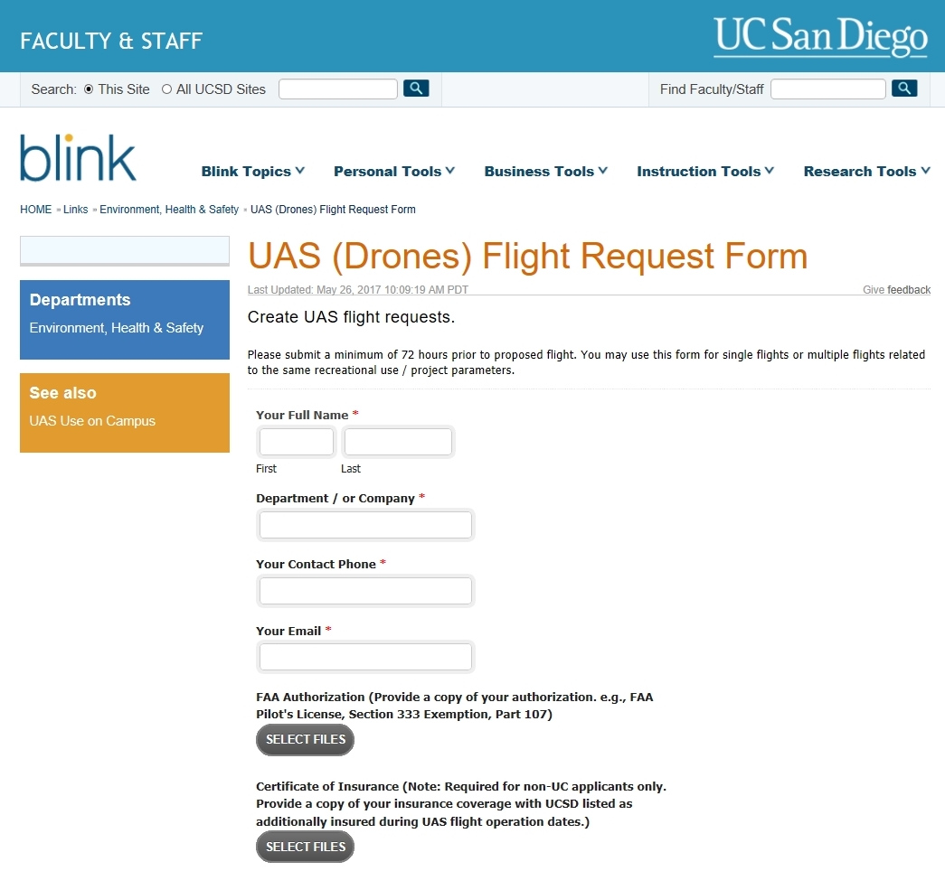 Example UAS Flight Request Form - UCSD